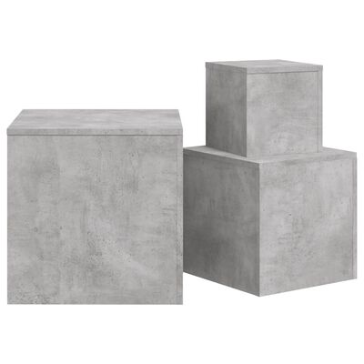 vidaXL Stranske mizice 3 kosi betonsko siva iverna plošča