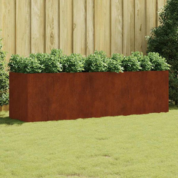 vidaXL Vrtna visoka greda 280x80x80 cm corten jeklo