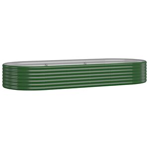 vidaXL Visoka greda iz cinkanega jekla 249x100x36 cm zelena