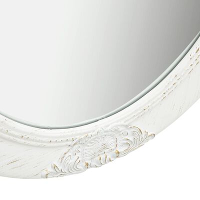 vidaXL Stensko ogledalo v baročnem stilu 50x60 cm belo