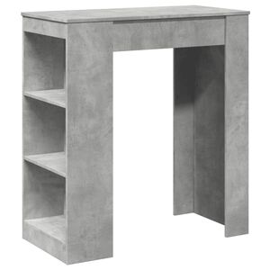 vidaXL Barska miza s policami betonsko siva 95x47x103,5 cm inž. les