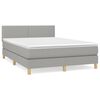 vidaXL Box spring posteljni z vzmetnico svetlo siv 140x190 cm blago