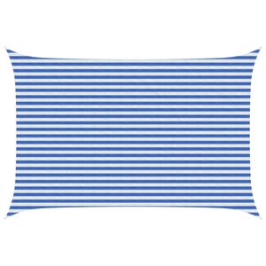 vidaXL Senčna platna 3 x 4,5 m HDPE Pravokotna Modra in bela