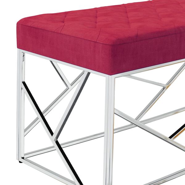 vidaXL Klop 97 cm vinsko rdeče žametno blago in nerjaveče jeklo