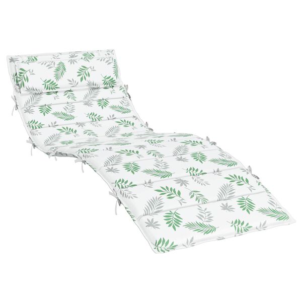 vidaXL Blazina za sončno ležalnik Bela in zelena 178 x 60 x 4 cm
