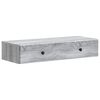 vidaXL Stenska stranska miza Siva Sonoma 87,5 x 34,5 x 17 cm