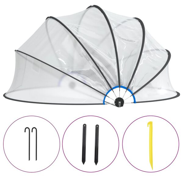 vidaXL Kupola za bazen okrogla 467x234 cm PVC