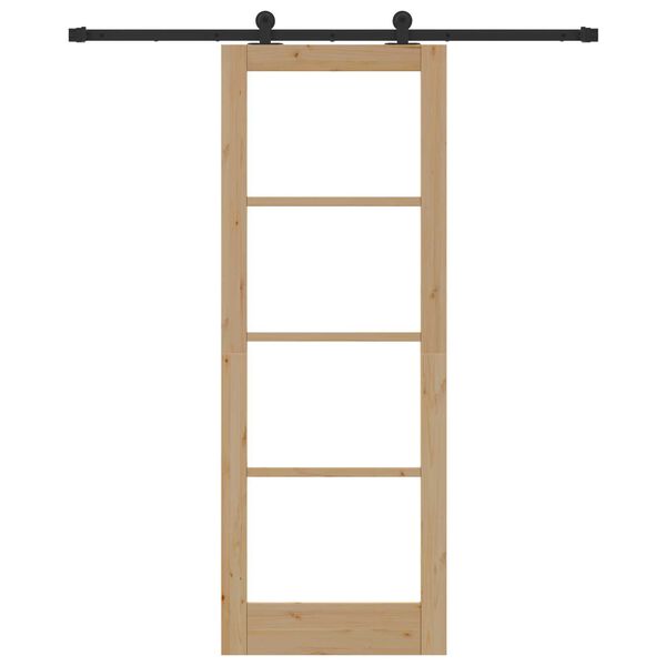 vidaXL Drsna vrata ORKDAL Naravna in črna 78 x 211 cm