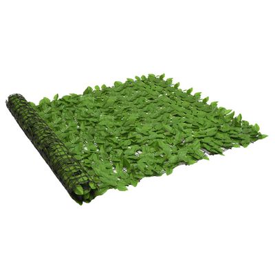 vidaXL Balkonsko platno z zelenim listjem 500x150 cm