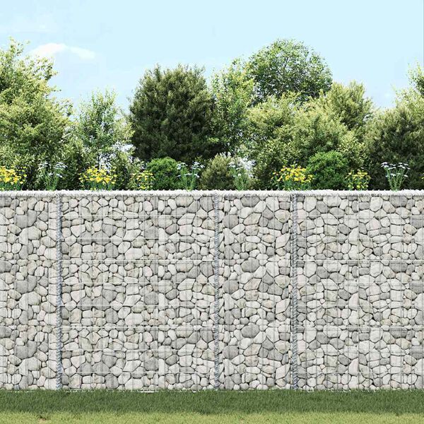 vidaXL Trapezna visoka greda gabion pocinkano jeklo 180x30x10 cm