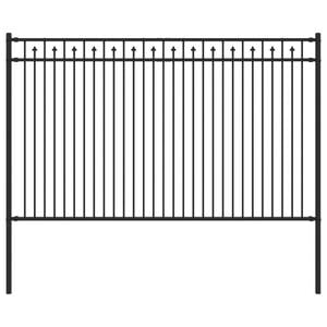 vidaXL Spike Fence BAARLO 200 x 116 cm Pra&scaron;no lakirano jeklo Črna