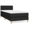 vidaXL Box spring postelja z vzmetnico črn 90x190 cm blago