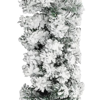 vidaXL Božična girlanda s snegom zelena 5 m PVC