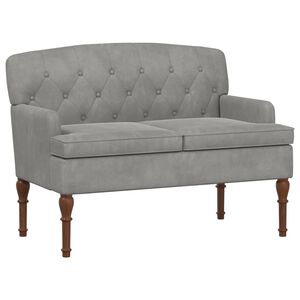 vidaXL Dvojnica s gumbi Svetlo siva 111 x 65 x 79 cm Žamet