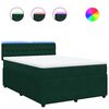 vidaXL Box spring postelja z vzmetnico temno zelen 140x190 cm žamet