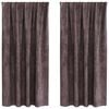 vidaXL Velvete zavese 2 kos Rjava 175 x 140 cm Žamet