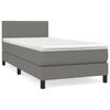vidaXL Box spring postelja z vzmetnico temno siva 90x190 cm blago