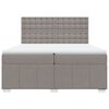 vidaXL Box spring postelja z vzmetnico taupe 200x200 cm blago