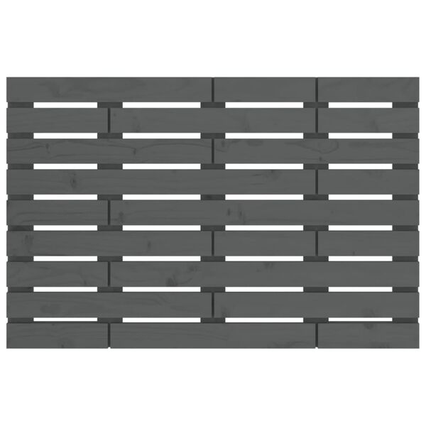 vidaXL Stensko posteljno vzglavje sivo 106x3x63 cm trdna borovina
