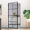 vidaXL Notranja vrata črna 102x201,5 cm kaljeno steklo&aluminij tanka