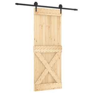 vidaXL Drsna vrata 80 x 210 cm Masiven borov les (neobdelan)