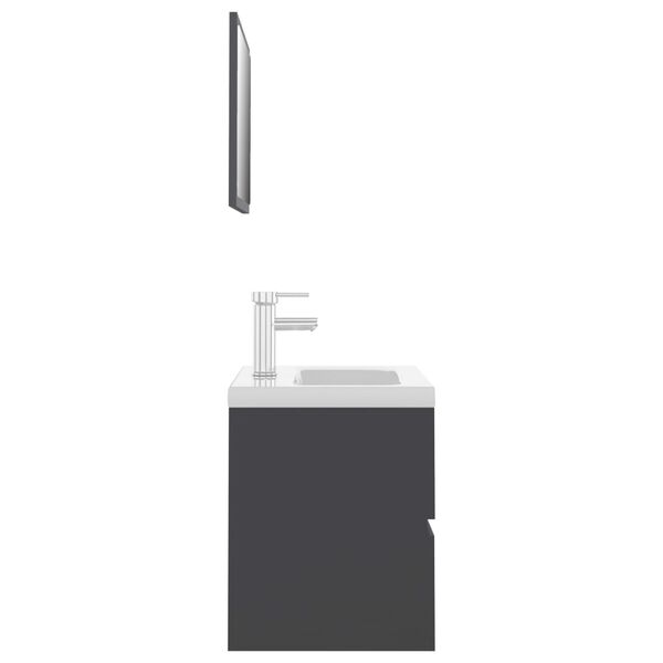 vidaXL Komplet kopalni&scaron;kega pohi&scaron;tva sive barve iverna plo&scaron;ča