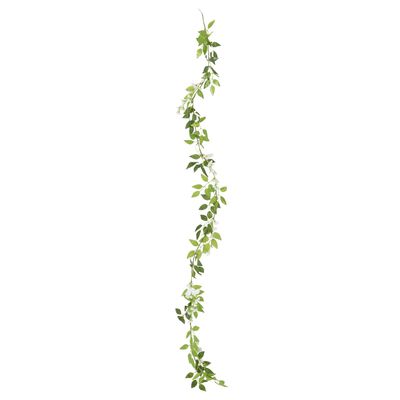 vidaXL Girlanda iz umetnega cvetja 6 kosov bela 200 cm