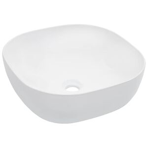 vidaXL Umivalnik 42,5x42,5x14,5 cm keramičen bel