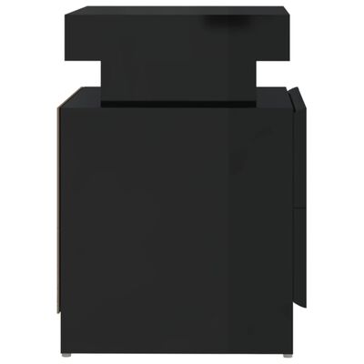 vidaXL Nočna omarica visok sijaj črna 45x35x52 cm iverna plošča