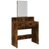 vidaXL Toaletna mizica z ogledalom dimljen hrast 80x41x144,5 cm