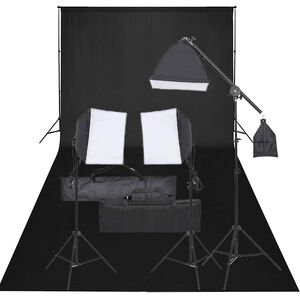 vidaXL Komplet za foto studio z lučmi in ozadjem