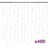 vidaXL LED zavesa ledene sveče 10 m 400 hladno belih LED lučk
