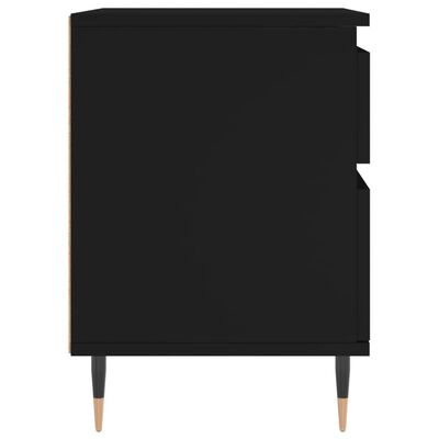 vidaXL Nočna omarica črna 40x35x50 cm inženirski les