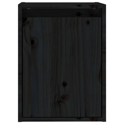 vidaXL Stenska omarica črna 30x30x40 cm trdna borovina