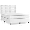 vidaXL Box spring postelja z vzmetnico bel 140x190 cm umetno usnje
