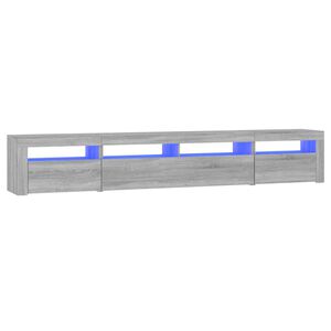 vidaXL TV omarica z LED lučkami siva sonoma 240x35x40 cm