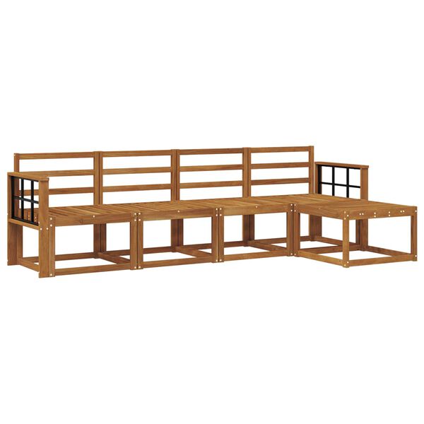vidaXL Zunanja garnitura za sedenje 5 pcs Naravna Masiven les akacije