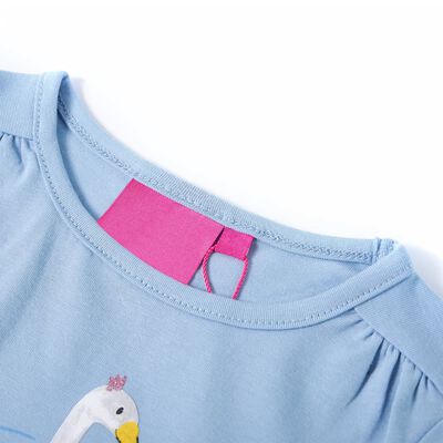 Otroška majica z dolgimi rokavi svetlo modra 92