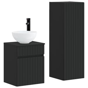 vidaXL Komplet pohi&scaron;tva za kopalnico 2 kos Črna 33 x 34,5 x 100 cm