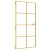vidaXL Notranja vrata ozka zlata 102,5x201,5cm kaljeno steklo aluminij
