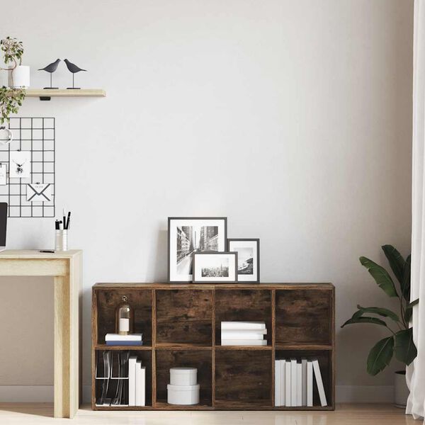 vidaXL Knjižna omara/komoda dimljen hrast 66x30x130 cm inženirski les