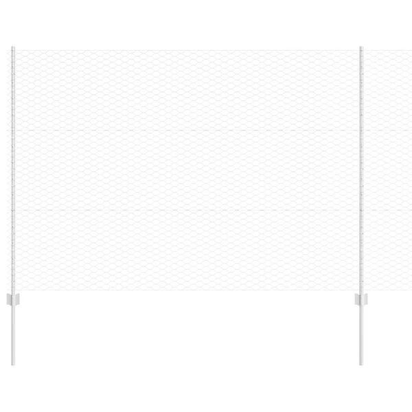 vidaXL Ograja s stebrom srebrna 1,5 x 10 m Jeklo