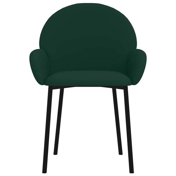 vidaXL Jedilna stola 2 kosa temno zelen žamet