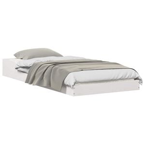 vidaXL Konstrukcija postelje Bela 90 x 200 cm Masivno borovo les