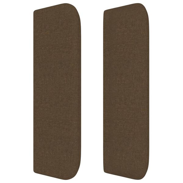 vidaXL Vzglavje z u&scaron;esi temno rjavo 203x16x78/88 cm blago