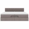 vidaXL Otomanski posteljni okvir z vzmetnico taupe 200x200 cm blago