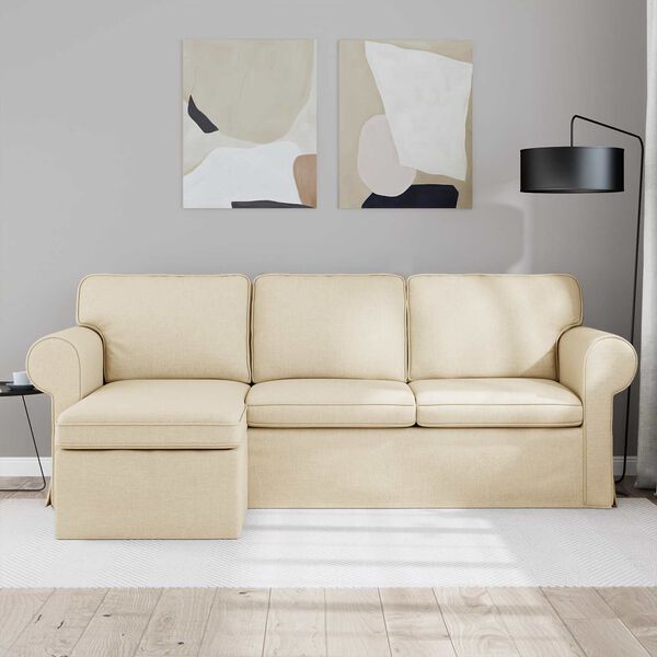 vidaXL Kavč krema 215 x 138 x 80 cm blago