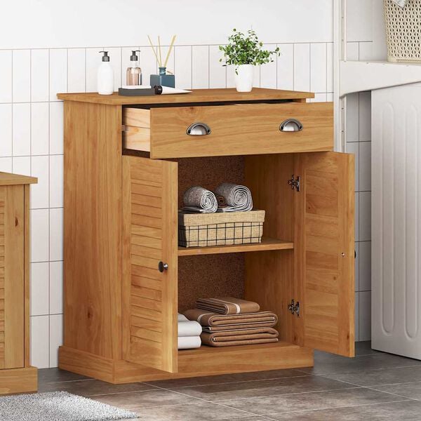 vidaXL Kopalni&scaron;ka omarica VIGO Rjava in medena rjava 68 x 34 x 80 cm