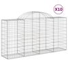 vidaXL Obokana gabionska ko&scaron;ara 10 kos 200x50x100/120cm cinkano železo