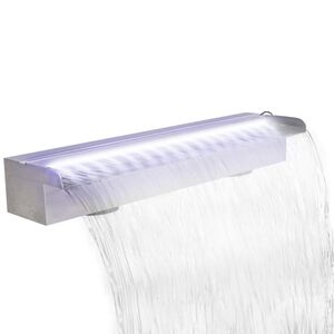 vidaXL Pravokotna fontana za bazen LED slap nerjaveče jeklo 60 cm